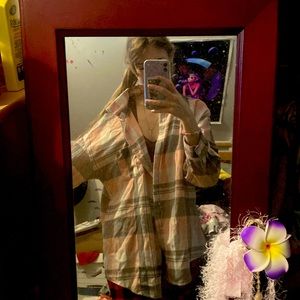 SHEIN PINK FLANNEL NEVER WORN